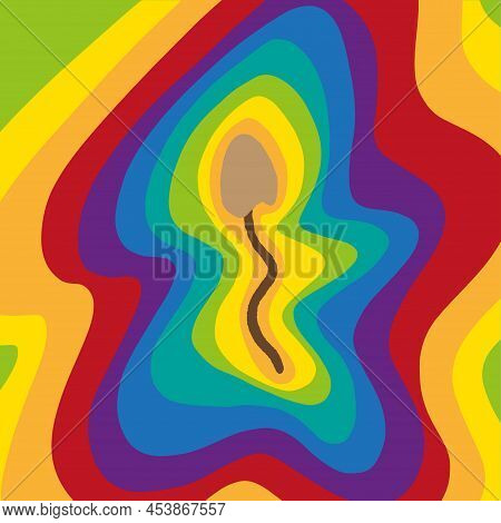 Colorful Psychedelic Mushrooms.