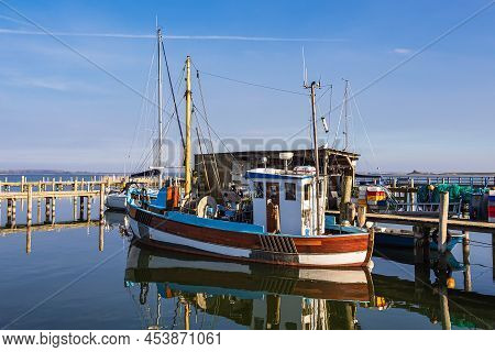 Fishing Boat In The Port Kloster On The Island Hiddensee, Germany.
