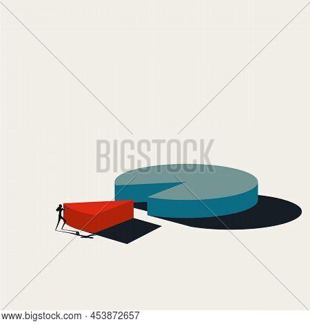 Business Market Share Ambition, Vector Concept. Symbol Of Vision, Strategy, Growth. Minimal Illustra