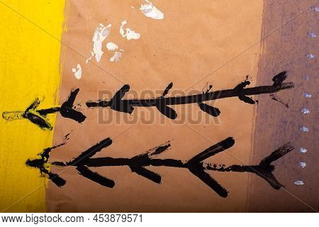 Abstract Painting Is Realized With Watercolors. The Brushes Strokes And The Dripping Technique Is Ma