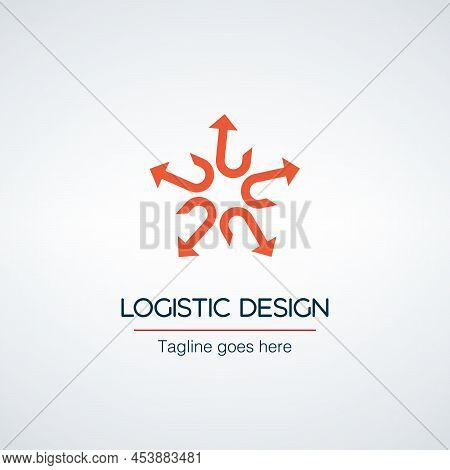 Spreading Outward Arrows Icon. Distribution Arrows Logo Design Template. Stock Vector Illustration I