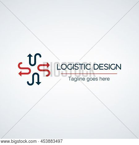 Spreading Outward Arrows Icon. Distribution Arrows Logo Design Template. Stock Vector Illustration I