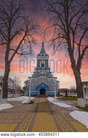 View Of The Old Historic Orthodox Church Of Alexander Nevsky From The Outside. Radyvyliv City,  Rivn