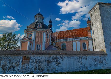 Saint Anthony Roman Catholic Church Outdoors- Architectural Monument In Korets Town. Rivne Region. U