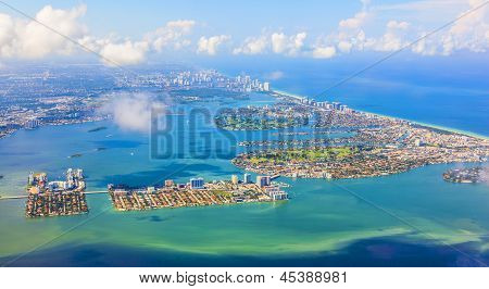 Luftfoto af kystlinje Miami