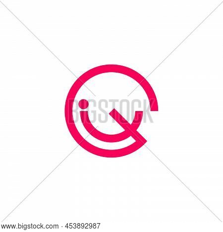 Letter Ig Circle Simple Smile Happy Geometric Line Logo Vector