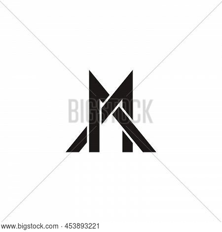 Letter Ma Linked Arrows Geometric Logo Vector