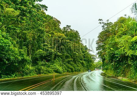 Beautiful Road In The Montains, Rainforest Roads Of Costa Rica, Heredia Province, Costa Rica