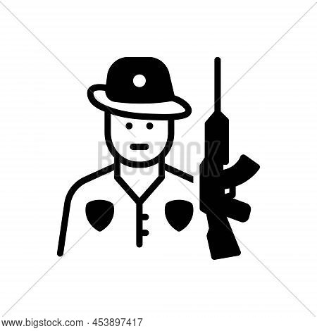 Black Solid Icon For Hunter Huntsman Chaser Poacher Gunner Trapper Predator Shooter