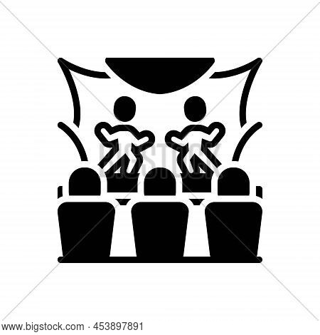 Black Solid Icon For Dramatic Choreographic Thespian Dramaturgic Thearther Performance Entertainment