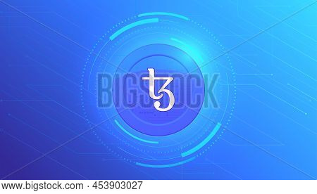 Tezos (xtz) Coin Banner. Xtz Coin Cryptocurrency Concept Banner Background.