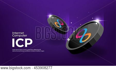 Internet Computer (icp) Coin Banner. Icp Coin Cryptocurrency Concept Banner Background.