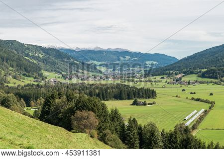 Panorama View To The Valley And Mountains In Lungau, Austria