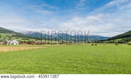 Panorama View To The Valley And Mountains In Lungau, Austria