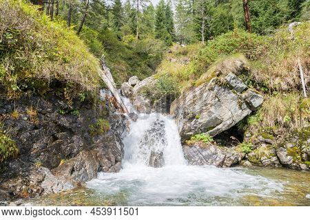 Waterfall In The Goeriach Valley In Lungau, Austria