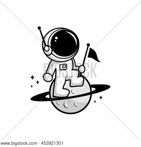 Astronaut Illustration Vector, Spaceman Vector On White Background