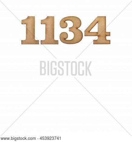 Number 1134 - Piece Of Wood Isolated On White Background