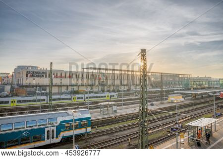Regensburg, Bavaria, Germany, November 22, 2017, Central Railway Station