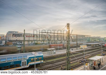 Regensburg, Bavaria, Germany, November 22, 2017, Central Railway Station