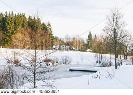 Spa Gardens In Spiegelau In The Winter, Bavarian Forest, Germany
