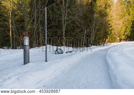 Spa Gardens In Spiegelau In The Winter, Bavarian Forest, Germany