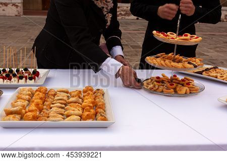 Delicious Italian Baked Appetizers On Tray During A Party