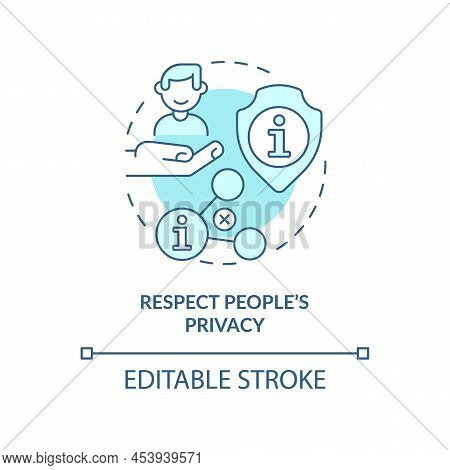 Respect People Privacy Turquoise Concept Icon. Internet Communication. Netiquette Abstract Idea Thin