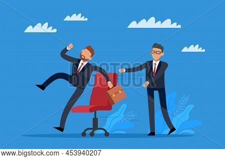 Business Competition. Provocation, Managers Conflict, Dastardly Strategy To Achieve Goal And Career 