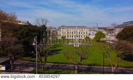 Leinster House In Dublin - The Irish Government Building From Above - Aerial View