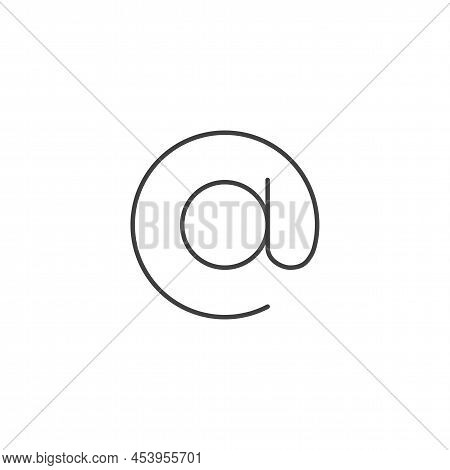 Arroba Button Sign.