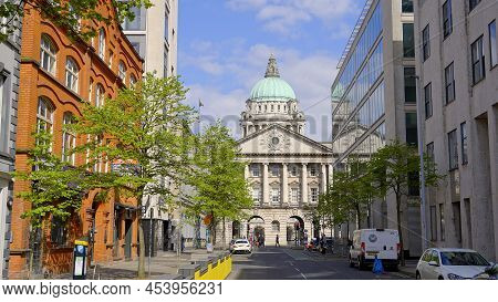 Belfast City Hall Wide Angle View - Belfast, United Kingdom - April 25, 2022