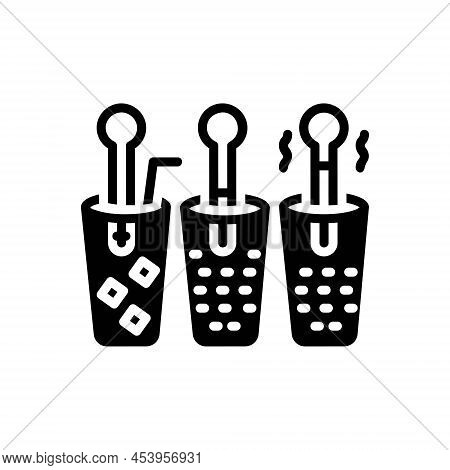 Black Solid Icon For Neutral Impartial Unbiased Inactive Container Beverage Cocktail Drink