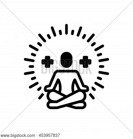 Black Solid Icon For Healing Medication Remedy Relieve Yoga Medicinal Remedial Curative Curing Welln
