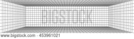 3d Digital One Point Perspective Grid Room