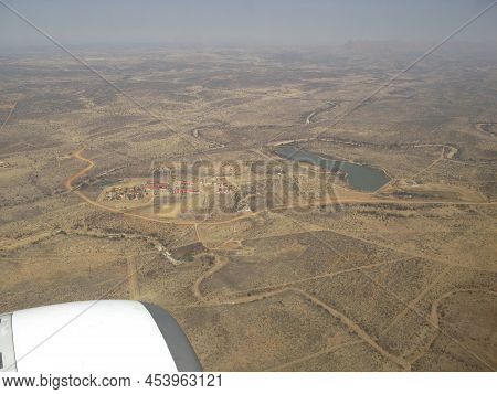 Windhoek, Namibia - Aug 3 2012: Aerial View On University Of Namibia Neudamm Campus Seen Above From 