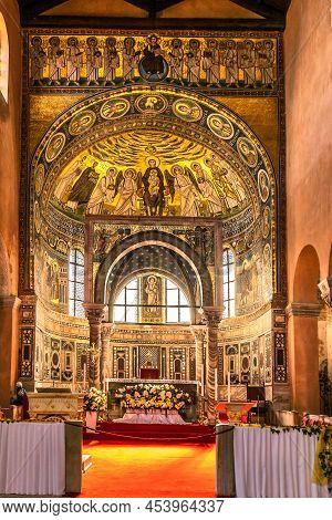 Porec,croatia - April 25,2022 - Interior Of Basilica Of Saint Eufrazius In Porec. Porec Is A Town An
