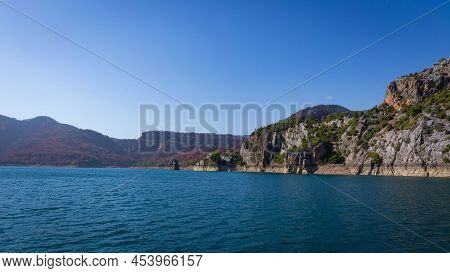 Stone Cliffs At Oymapinar Dam In Green Canyon In Turkey