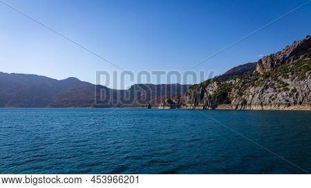Stone Cliffs At Oymapinar Dam In Green Canyon In Turkey