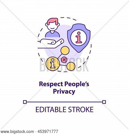 Respect People Privacy Concept Icon. Internet Communication. Netiquette Rule Abstract Idea Thin Line