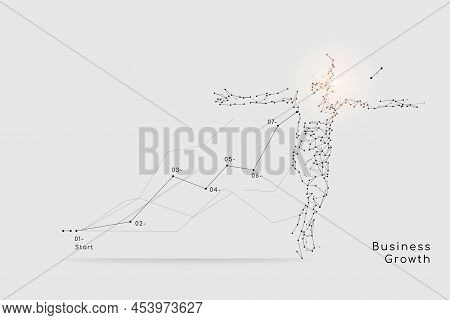 The Particles, Geometric Art, Line, And The Dot Of Human Running.
Abstract Vector Illustration. The 
