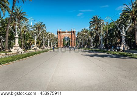 Spain - April 25, 2022: Triumphal Arch, Arc De Triomf, Entry To The World Exhibition In 1888. Built 