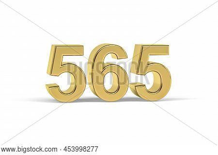 Golden 3d Number 565 - Year 565 Isolated On White Background - 3d Render