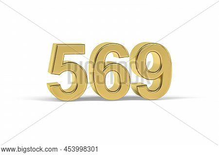 Golden 3d Number 569 - Year 569 Isolated On White Background - 3d Render