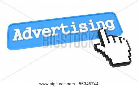 Advertising Button with Hand Cursor.