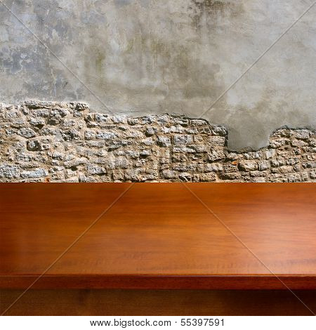 Empty wooden table