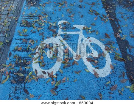 Fiets geschilderd op de weg