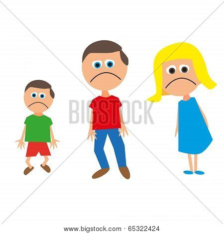 Family Of Three Sad