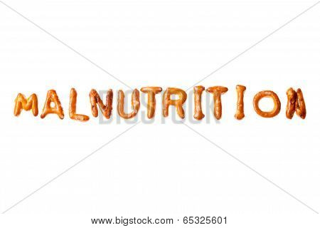 Alphabet Pretzel Written Word Malnutrition Isolated