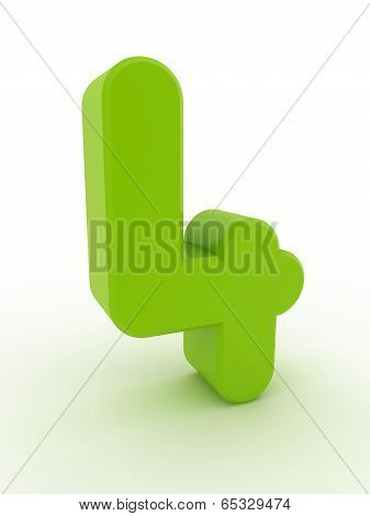 3D Shiny green Number