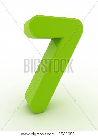 3D Shiny green Number